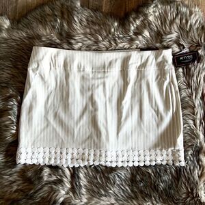 Attyre Plus Sz Katherine Striped Embroidered Skort 22W